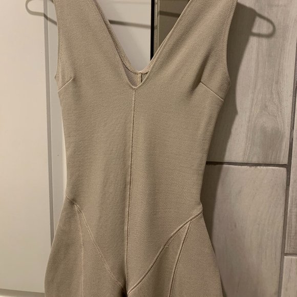 NUDE JUMPSUIT W/ FRONT SLITS SZ SMALL - Picture 8 of 8